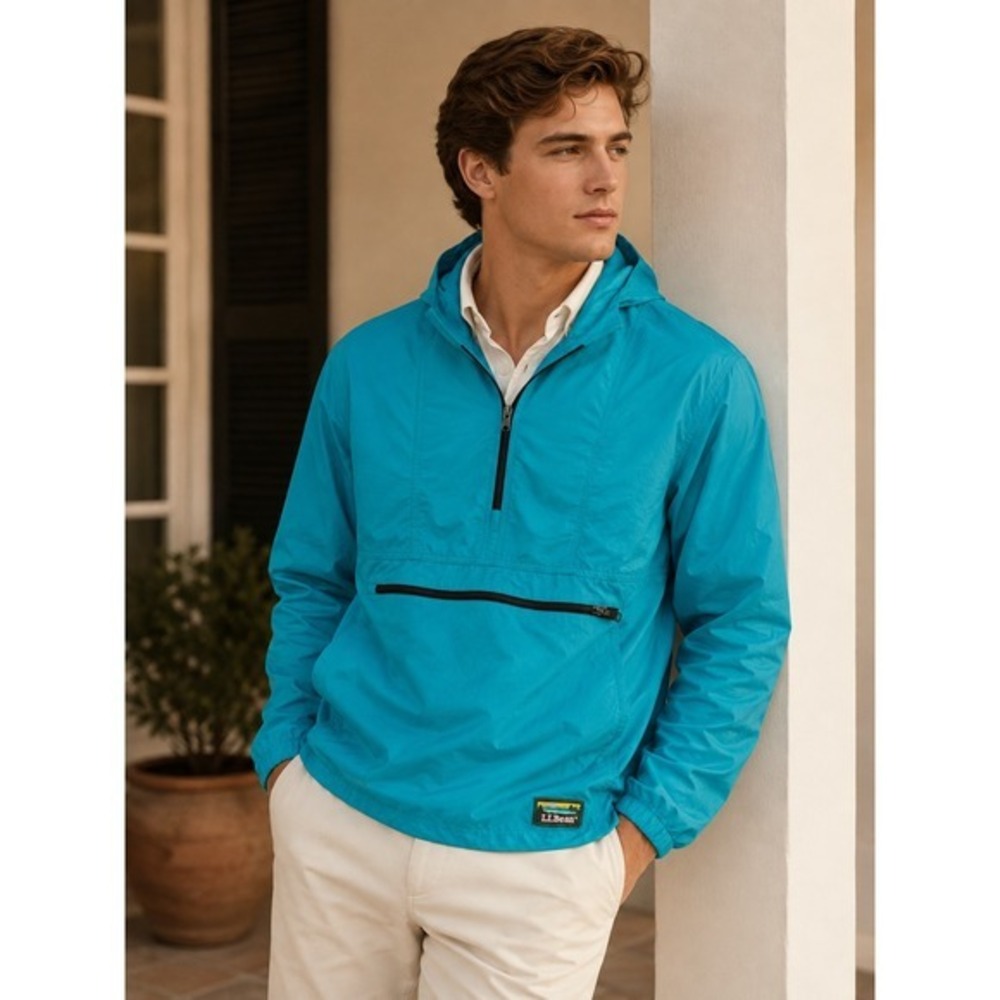 VTG 70s LL Bean Nylon Anorak Pullover unset  L
